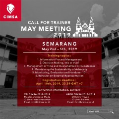 CALL FOR TRAINER : MAY MEETING CIMSA 2019 SEMARANG