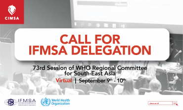 CALL FOR IFMSA DELEGATION: 73RD SESSION OF WHO REGIONAL COMMITTEE FOR SOUTH-EAST ASIA