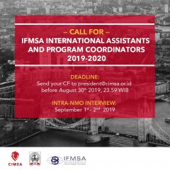 CALL FOR IFMSA INTERNATIONAL ASSISTANTS AND PROGRAM COORDINATORS 2019-2020