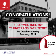 ANNOUNCEMENT: TRAINERS AND FACILITATORS OF PRE- OCTOBER MEETING CIMSA INDONESIA 2019