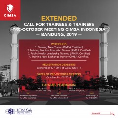 EXTENDED CALL FOR TRAINEES & TRAINERS OF PRE-OM WORKSHOP CIMSA 2019