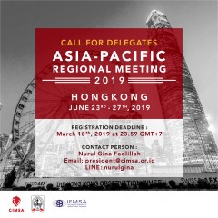image CALL FOR DELEGATES - IFMSA ASIA-PACIFIC REGIONAL MEETING 2019 HONGKONG