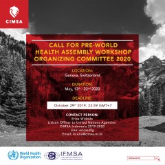 CALL FOR PRE-WORLD HEALTH ASSEMBLY WORKSHOP ORGANIZING COMMITTEE 2020