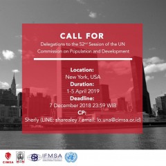 CALL FOR IFMSA DELEGATIONS TO THE 52ND SESSION OF THE UN COMMISSION ON POPULATION AND DEVELOPMENT
