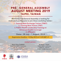 PRE-GENERAL ASSEMBLY AUGUST MEETING 2019, TAIWAN