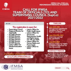CALL FOR IFMSA TEAM OF OFFICIALS (TO) AND SUPERVISING COUNCIL (SupCo) 2021/2022