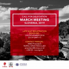 CALL FOR DELEGATION MARCH MEETING SLOVENIA 2019 - LATE SEAT